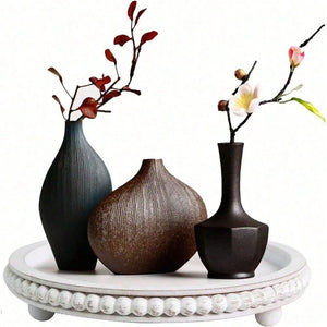 1pcs Vintage Wooden Storage Tray, Aromatherapy Candle Holder Party Decoration, Kitchen Spice Storage and Vase Display Tray