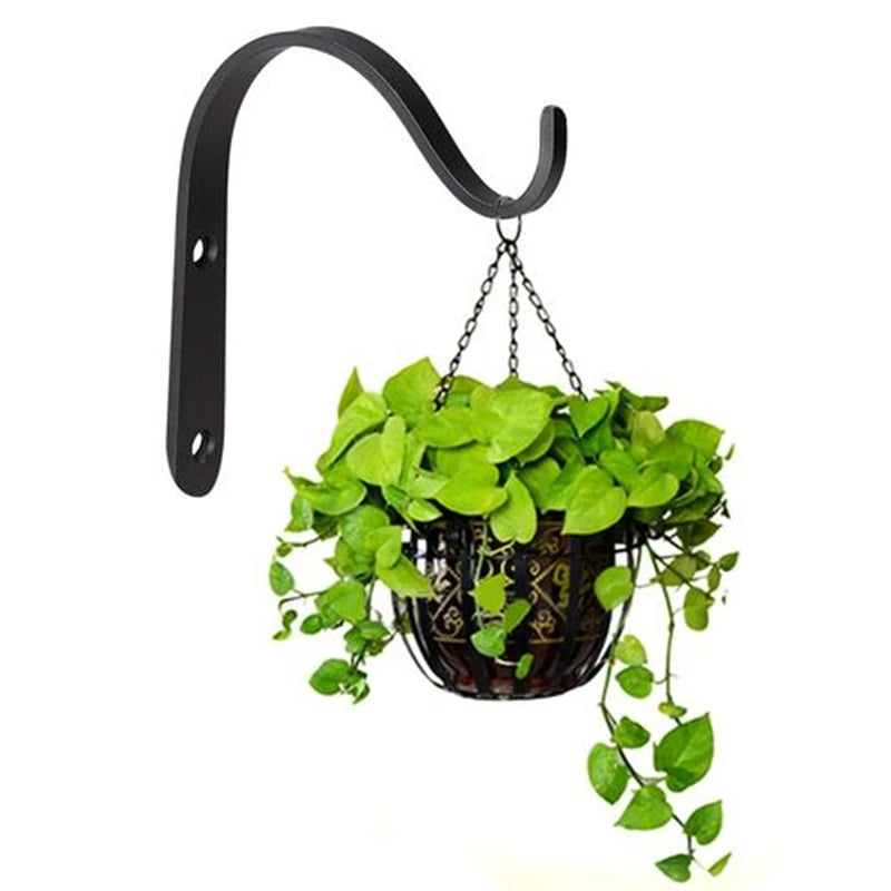 S Shape Wall Hanging Flower Pot Support Nordic Style Bending Iron Hanger Plants Holder Bracket Hook Balcony Home Decoration 4PCS