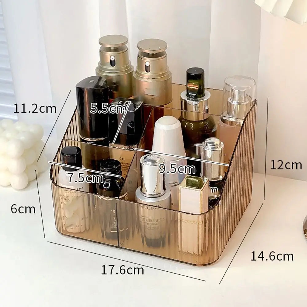 Transparent Makeup Organizer New 3/4-Slot Lightweight Vanity Case Washable Plastic Versatile Storage Box