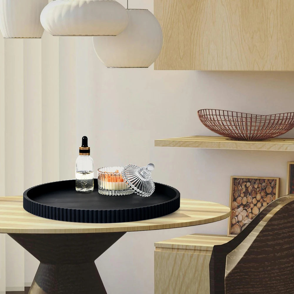 A Silicone Lace Round Decorative Storage Tray, Coffee Table Decorative Storage Tray, Round Tray, Home Decoration Tray, Desktop Decorative Tray, Decorative Tray, Center Decorative Tray