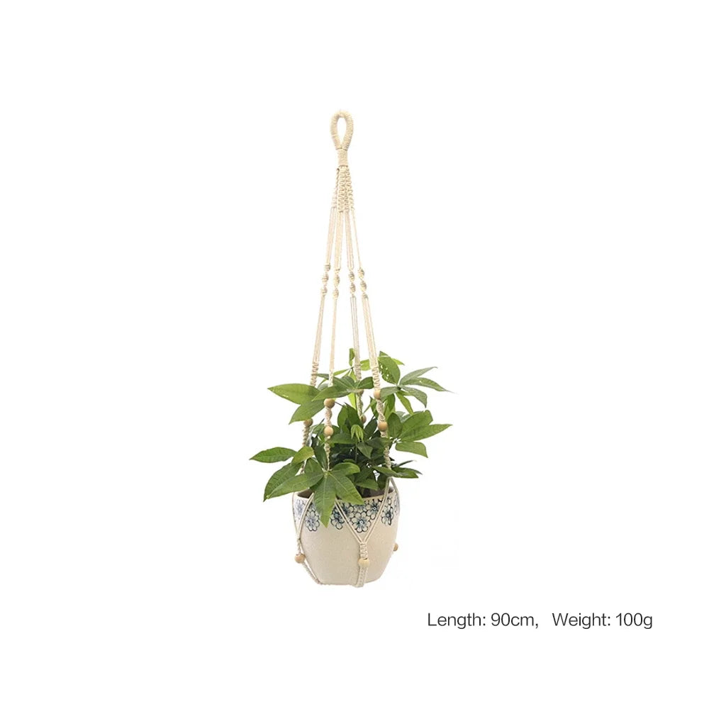 Hanging Plant Handmade Macrame Plant Hanger Flower Pot Planter Hanger Wall Decor Courtyard Garden Hanging Planter Hanging Basket