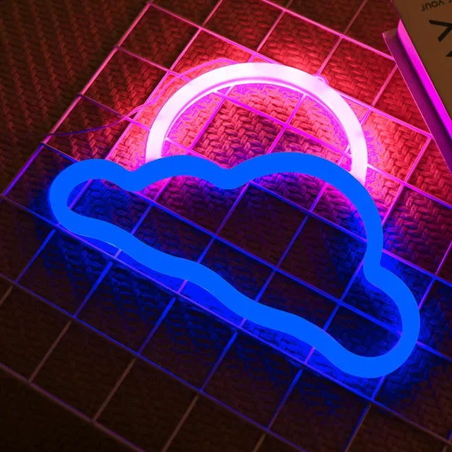 Cloud Lightning LED Neon Sign Night Light Battery/USB Operated for Children's Room Party Home Bar Lamp Gift Decoration