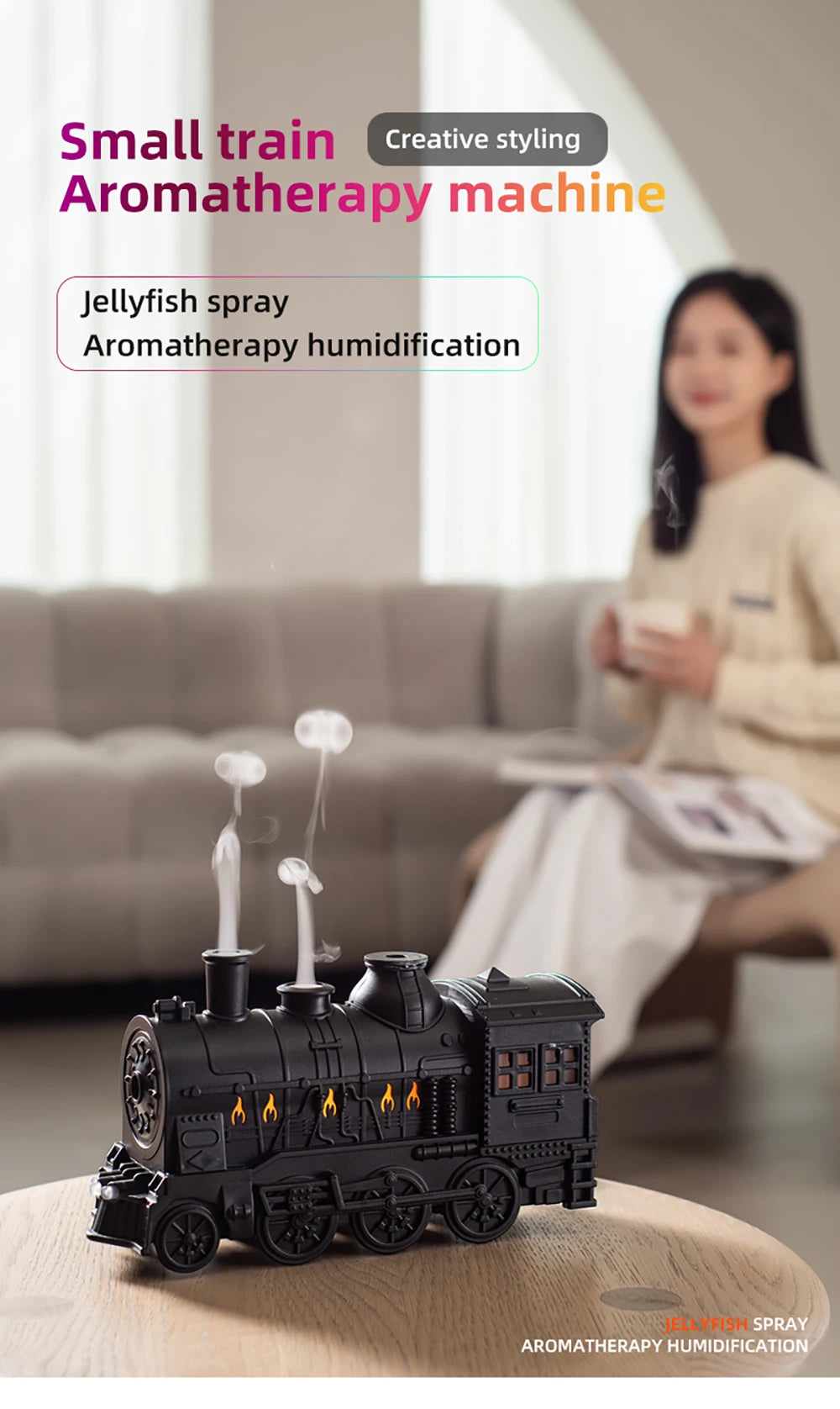 Train Air Humidifier Ultrasonic Aromatherapy Diffusers Mist Maker Fragrance Essential Oil Aroma Difusor Remote control