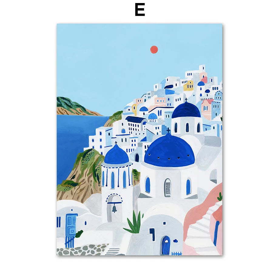 Abstract Landscape City Travel Print Fruit Illustration Poster Wall Art Canvas Painting Wall Pictures For Living Room Home Decor