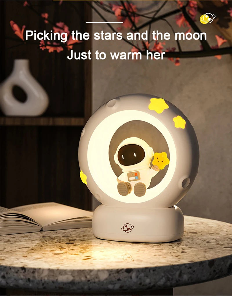 LED Night Light Panda Astronaut Bedside Sleeping Night Lights USB charging Silicone Children Gife Eye Protection Lamp Lighting