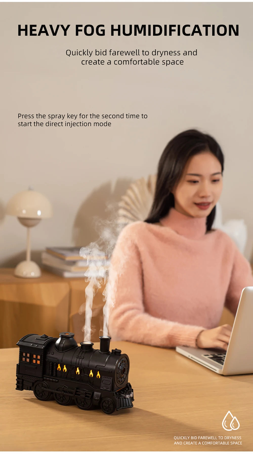 Train Air Humidifier Ultrasonic Aromatherapy Diffusers Mist Maker Fragrance Essential Oil Aroma Difusor Remote control