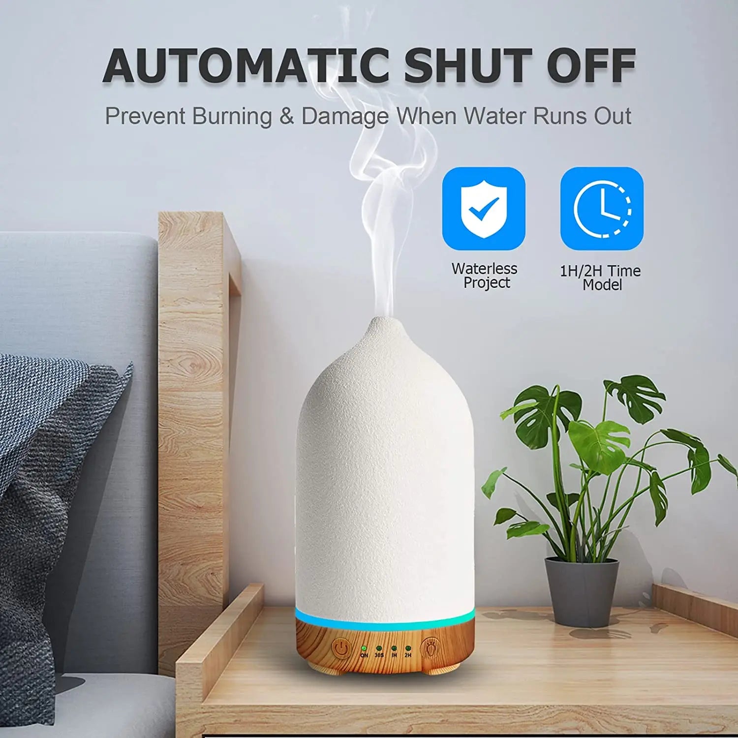 Ceramic Air Humidifier Aroma Diffuser Aromatherapy Cool Mist Ultrasonic Essential Oil  Diffuser With 7 LED Humidifier
