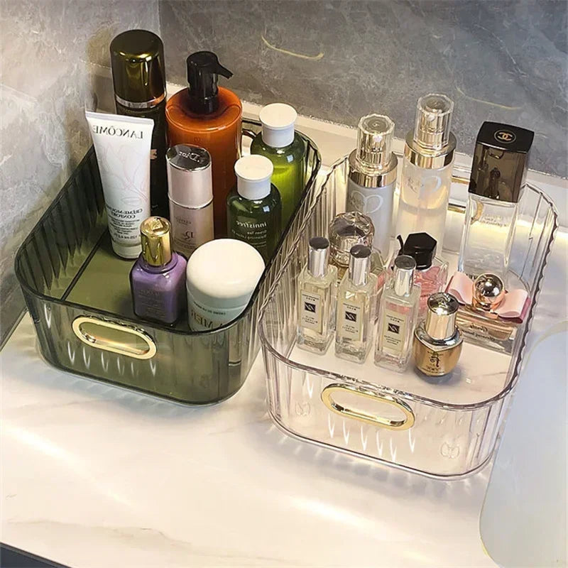 Rectangular Desktop Cosmetic Green Drawer Stackable Storage Box Acrylic Rack Sundries Snack Makeup Practical Storage Basket