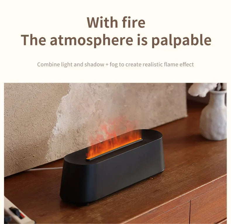 Flame Diffusers for Essential Oils 300ML Aroma Diffuser Humidifier with RGB Light Remote Control for Home Office