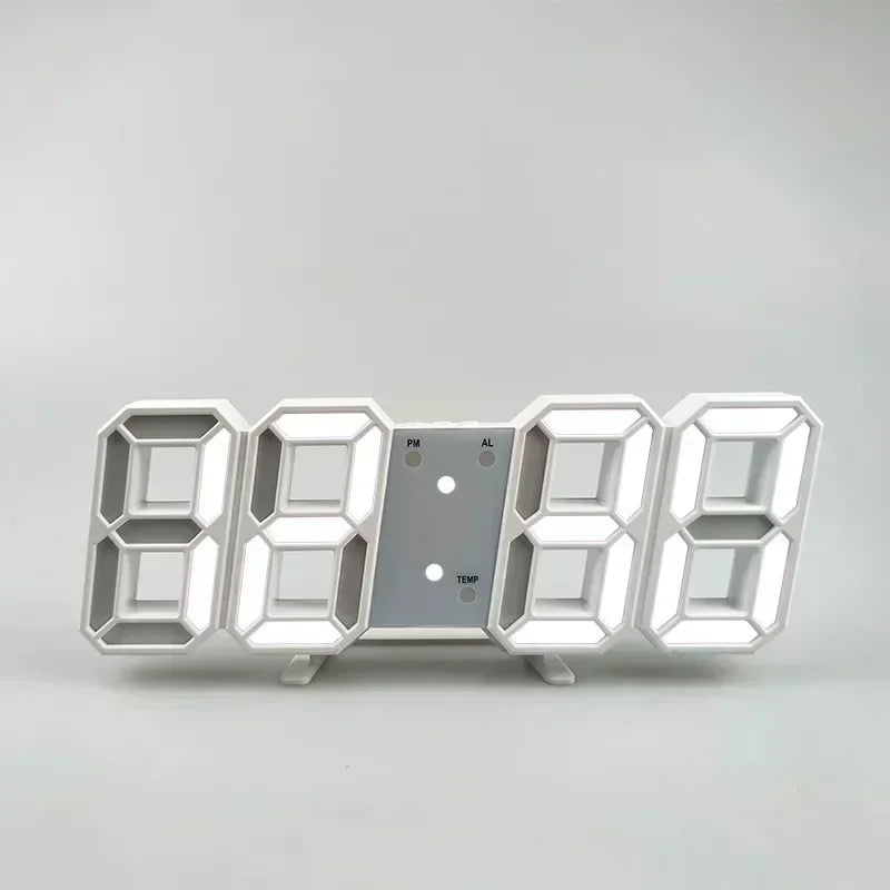"Modern 3D LED Digital Wall Clock - Stylish Multifunctional Home Decor with USB Power, Perfect for European Interiors"