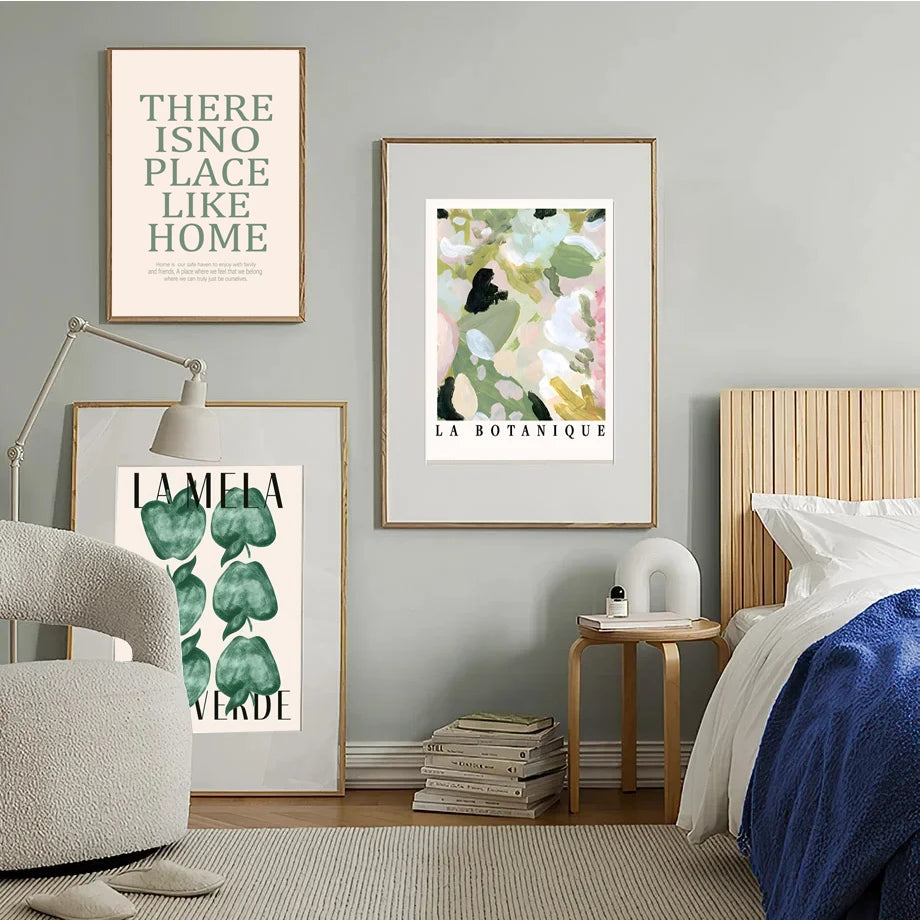 Green Botanical Vase La Mela Van Gogh Abstract Line Wall Art Canvas Painting Posters And Prints Pictures For Living Room Decor