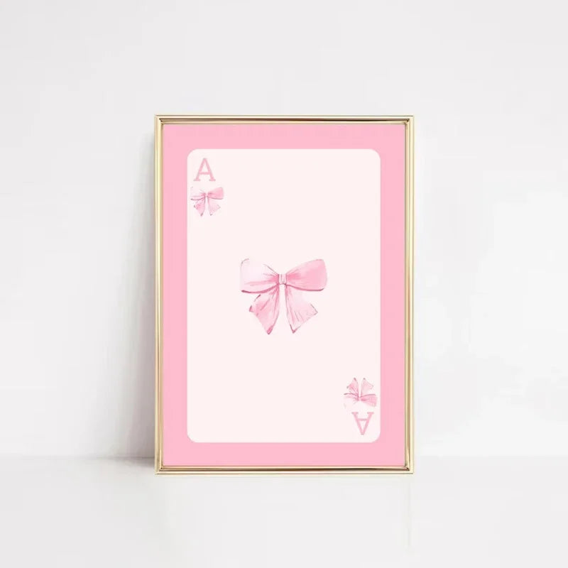 Trendy Pink Bows Poster Wall Art Set of 3 Preppy Posters College Apartment Decor Watercolor Bows Print Room Bedroom Wall Decor