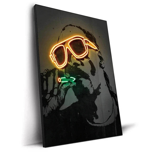 Canvas Print Art Poster Abstract Neon Design Rapper Star Canvas Paintings 2PAC Hip Hop Singers Poster Wall Art Bar Home Decor
