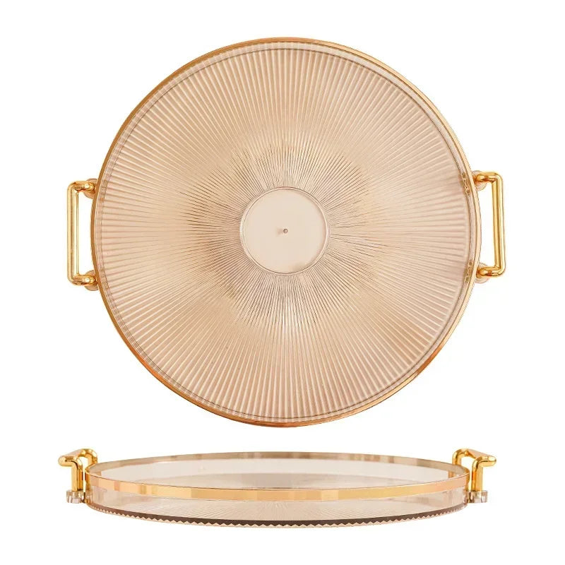 1PC Round Storage Tray Home Living Room Coffee Table Tea Cup Storage Plate Acrylic Tray Aromatherapy Organizer Tray Home Decor