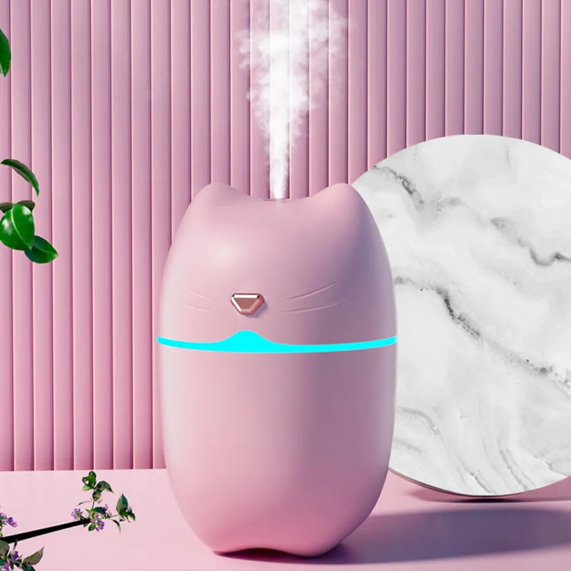 hot sale 3 in 1 Cute Cat Air Humidifier Diffuser USB Mist Maker Mini Humidificador with night light