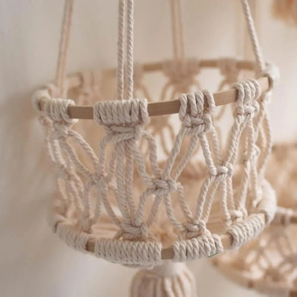 Hanging Hand-woven Macrame Plant Hanger Flower Pot Planter Hanger Wall Decor Courtyard Garden Hanging Planter Hanging Basket