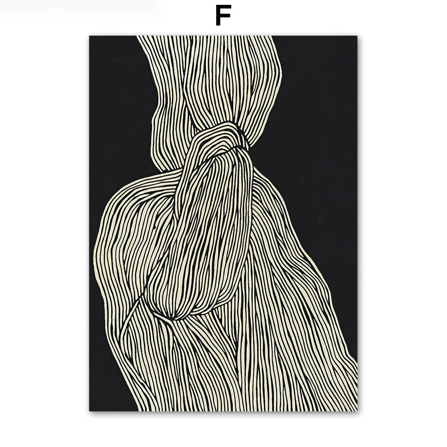 Pajama Girl Famous Painting Poster Line Mural Abstract Geometric Art Printed Canvas Figure Nordic Decorated Living Room Painting