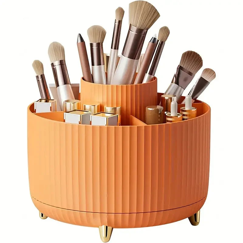 360 Rotating Makeup Holder Desktop Cosmetic Storage Box Organizer Large Capacity For Portable Lipstick Makeup Brush Pen Holder