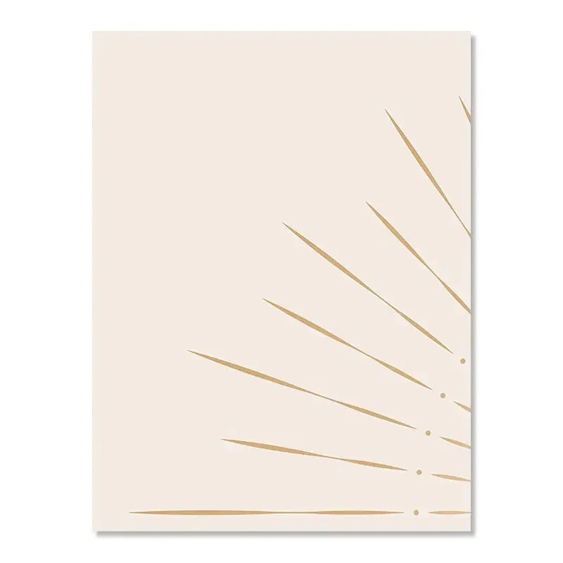 Boho Wall Art Yellow Sun Rising on the Horizon Geometric Nature Illustrations Line Art Wall Mid Century Modern Posters and Print