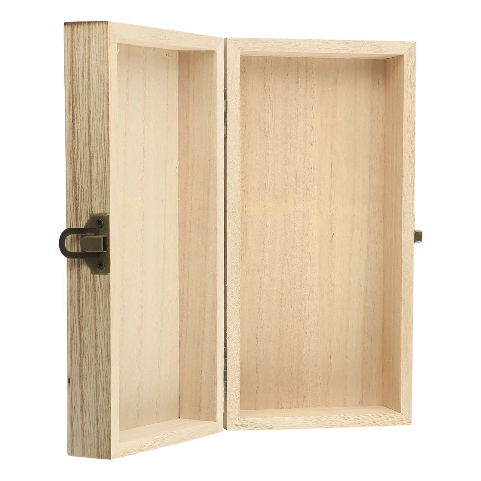 20*10*6 Cm Rectangular Durable Wooden Storage Box Retro Jewelry Box Gift Box Desktop Organizer Clamshell Container