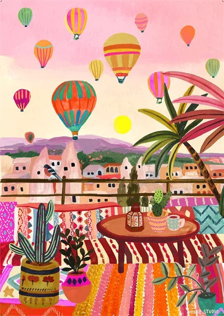 Colorful Travel Mountain City Canvas Painting Posters and Prints Abstract Landscape Wall Art Pictures for Home Living Room Decor
