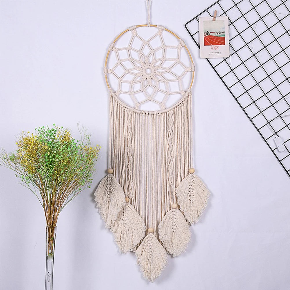 Macrame Woven Tapestry Bohemian Wall Hanging Tassel Fringe Tapestry Handmade Hanging Tassels Blanket for Bedroom Baby Nursery