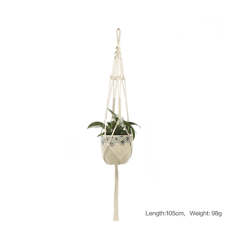 Hanging Plant Handmade Macrame Plant Hanger Flower Pot Planter Hanger Wall Decor Courtyard Garden Hanging Planter Hanging Basket