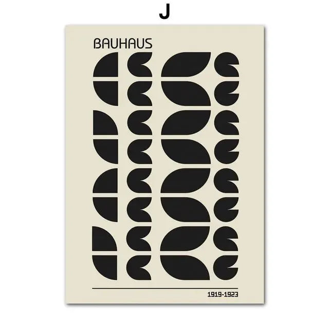 Bauhaus Line Abstract Eye Leopard Black Wall Art, Canvas Painting Poster, Ideal for Living Room Decoration, Unique Home Decor