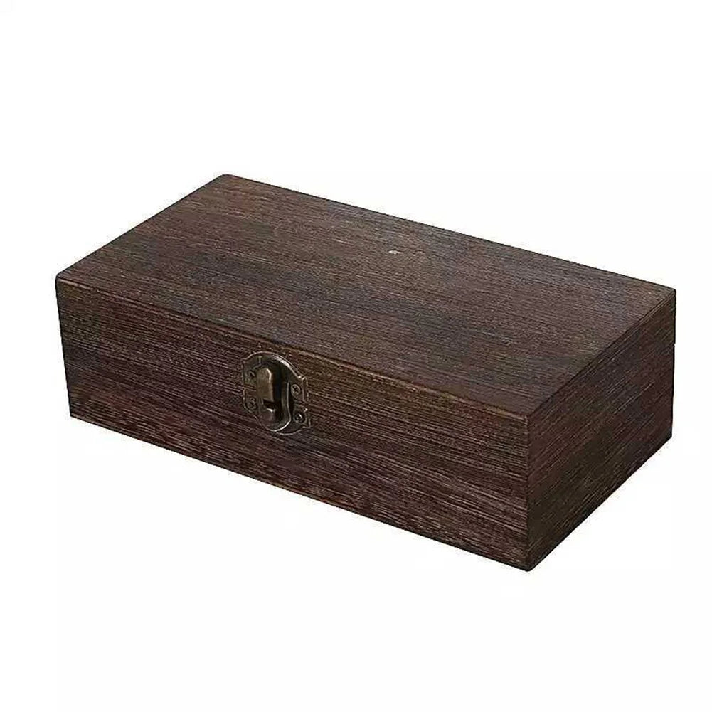 20*10*6 Cm Rectangular Durable Wooden Storage Box Retro Jewelry Box Gift Box Desktop Organizer Clamshell Container