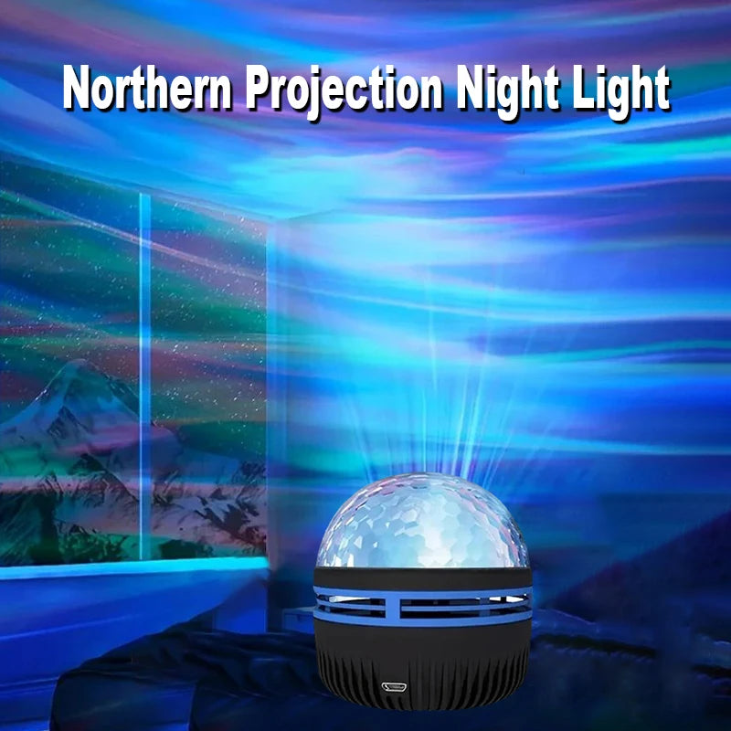 LED Northern Lights Night Light RGB Projection Lamp USB Plug-in Use Remote Control Projection Night Lamp for Home Bedroom Decor