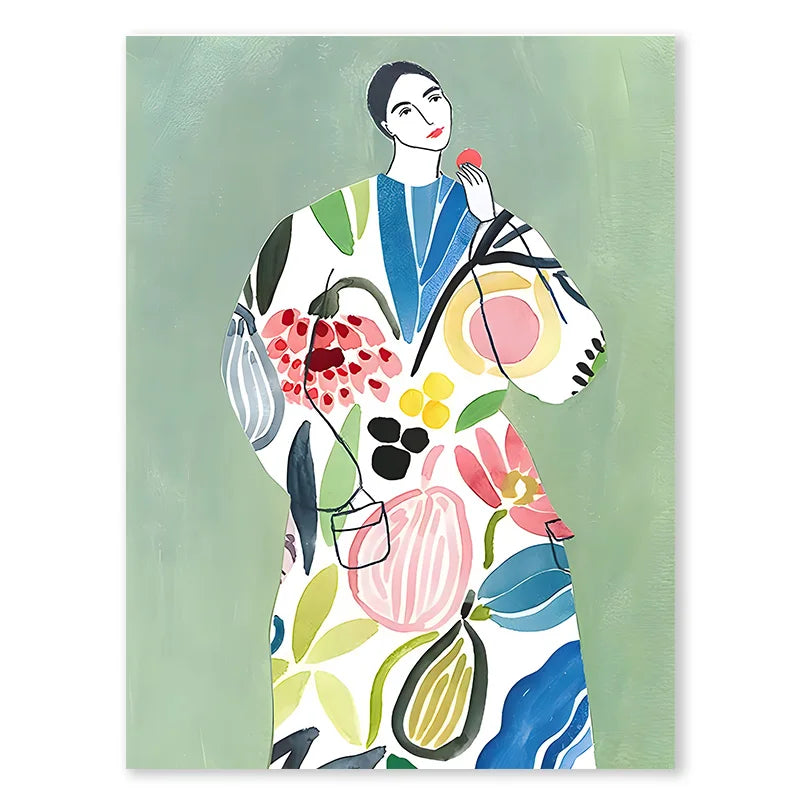 Green Botanical Vase La Mela Van Gogh Abstract Line Wall Art Canvas Painting Posters And Prints Pictures For Living Room Decor
