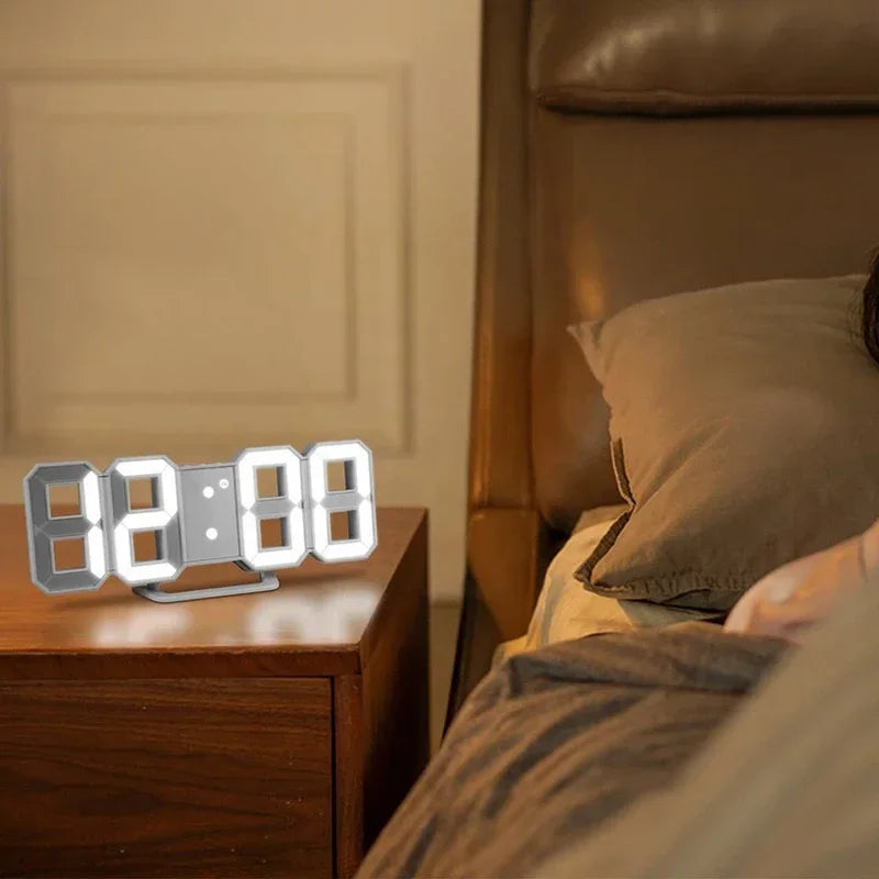 "Modern 3D LED Digital Wall Clock - Stylish Multifunctional Home Decor with USB Power, Perfect for European Interiors"