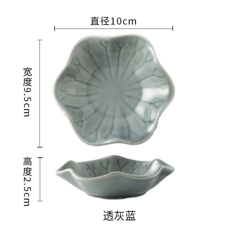 Lotus Ceramic Trays Green Creative Tray for Decoration Jewelry Plate Jewelry Organizer Containers Desktop Decor
