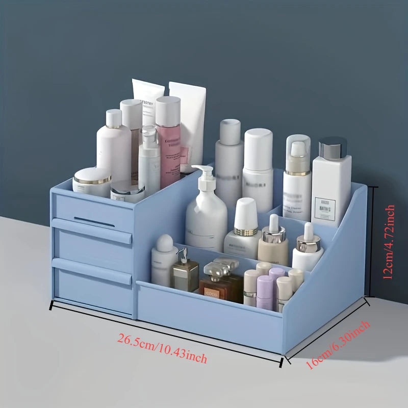 Makeup table with large capacity desktop storage, drawer rack, for versatile storage of skincare products and cosmetics