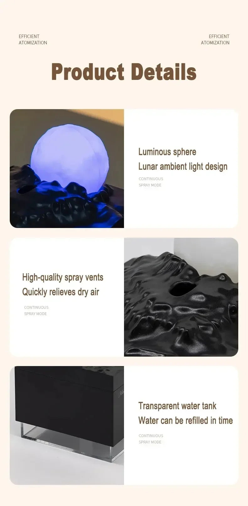 Scent Diffuser Cool Mist Humidifier with LED Moon Lamp, Essential Oil Aroma Diffuser and Night Light for Home and Office