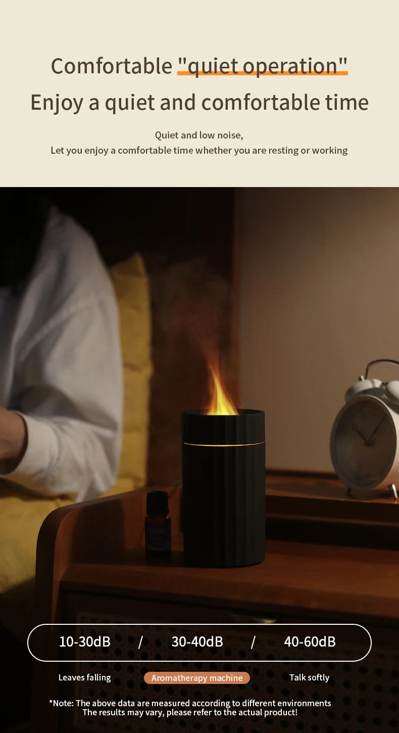 Car Diffuser Flame Humidifier Essential Oil Aroma Aromatherapy Diffuser Auto Air Purifier Air Freshener With LED Light