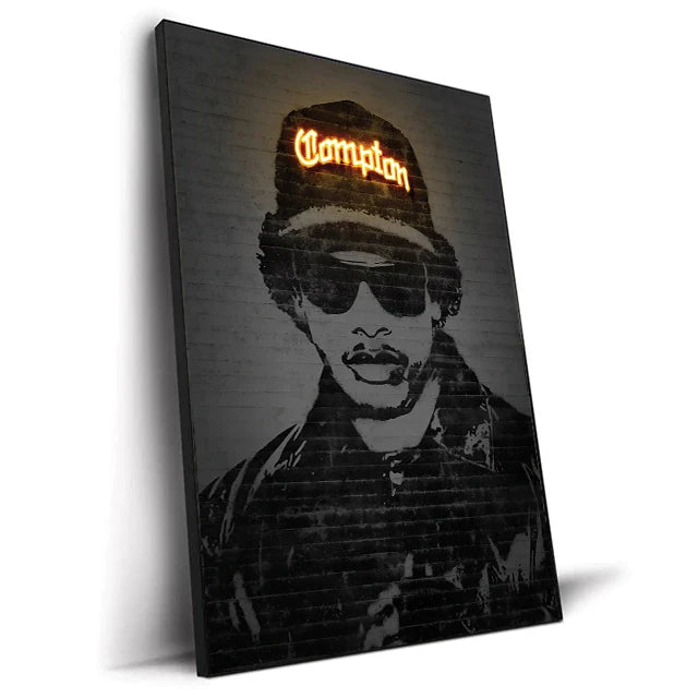 Canvas Print Art Poster Abstract Neon Design Rapper Star Canvas Paintings 2PAC Hip Hop Singers Poster Wall Art Bar Home Decor