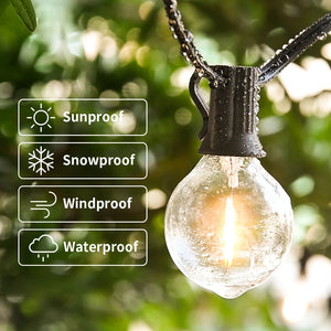 30M LED Fairy String Light Outdoor Birthday Party Light String G40 Patio Garden Light Clear Vintage Bulb Chain For Wedding Decor