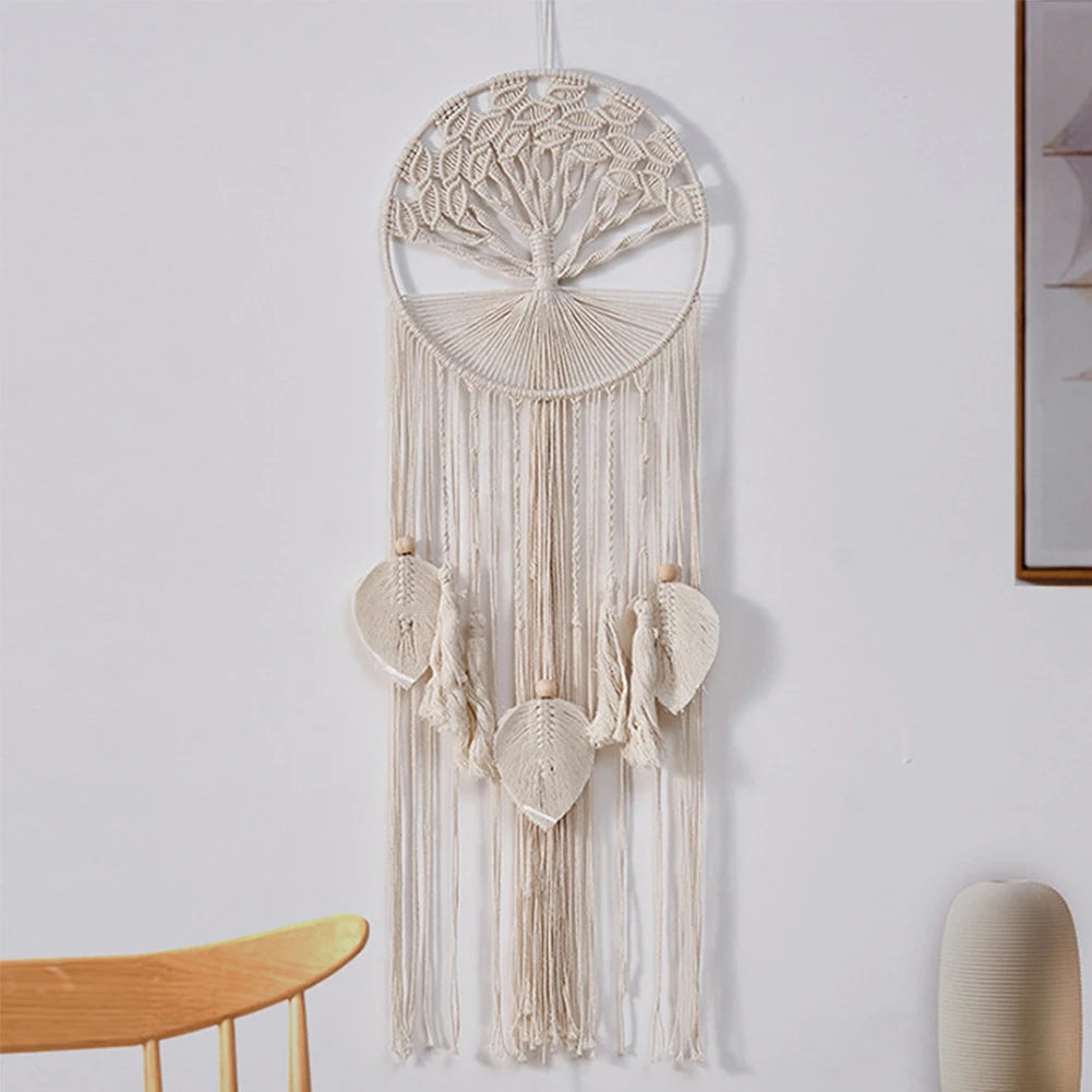 Macrame Woven Tapestry Bohemian Wall Hanging Tassel Fringe Tapestry Handmade Hanging Tassels Blanket for Bedroom Baby Nursery
