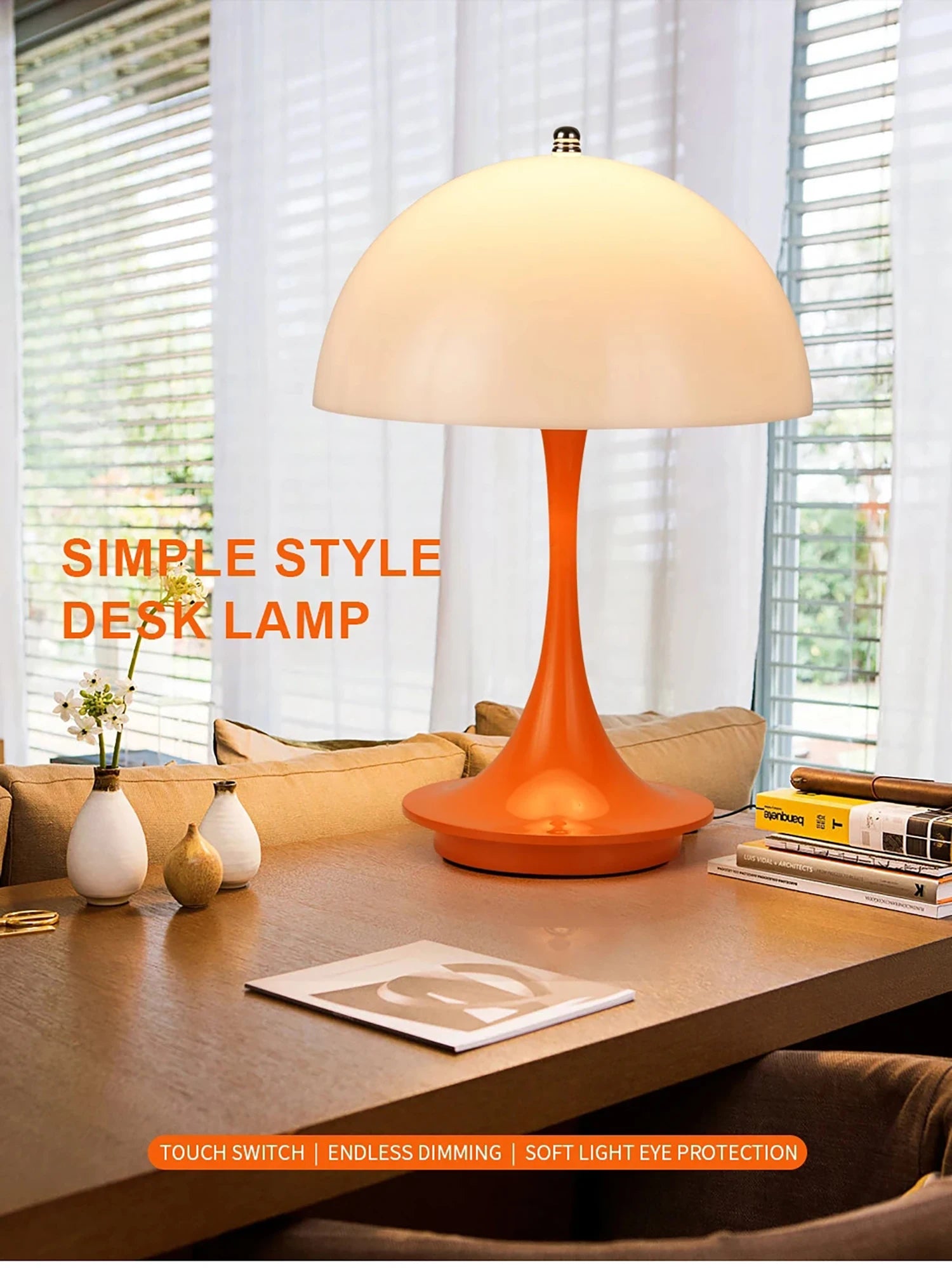 Table Lamp LED Touch Sensor Desktop Night Light Rechargeable Wireless Reading Lamp for Restaurant Hotel Bar Bedroom Decor Light