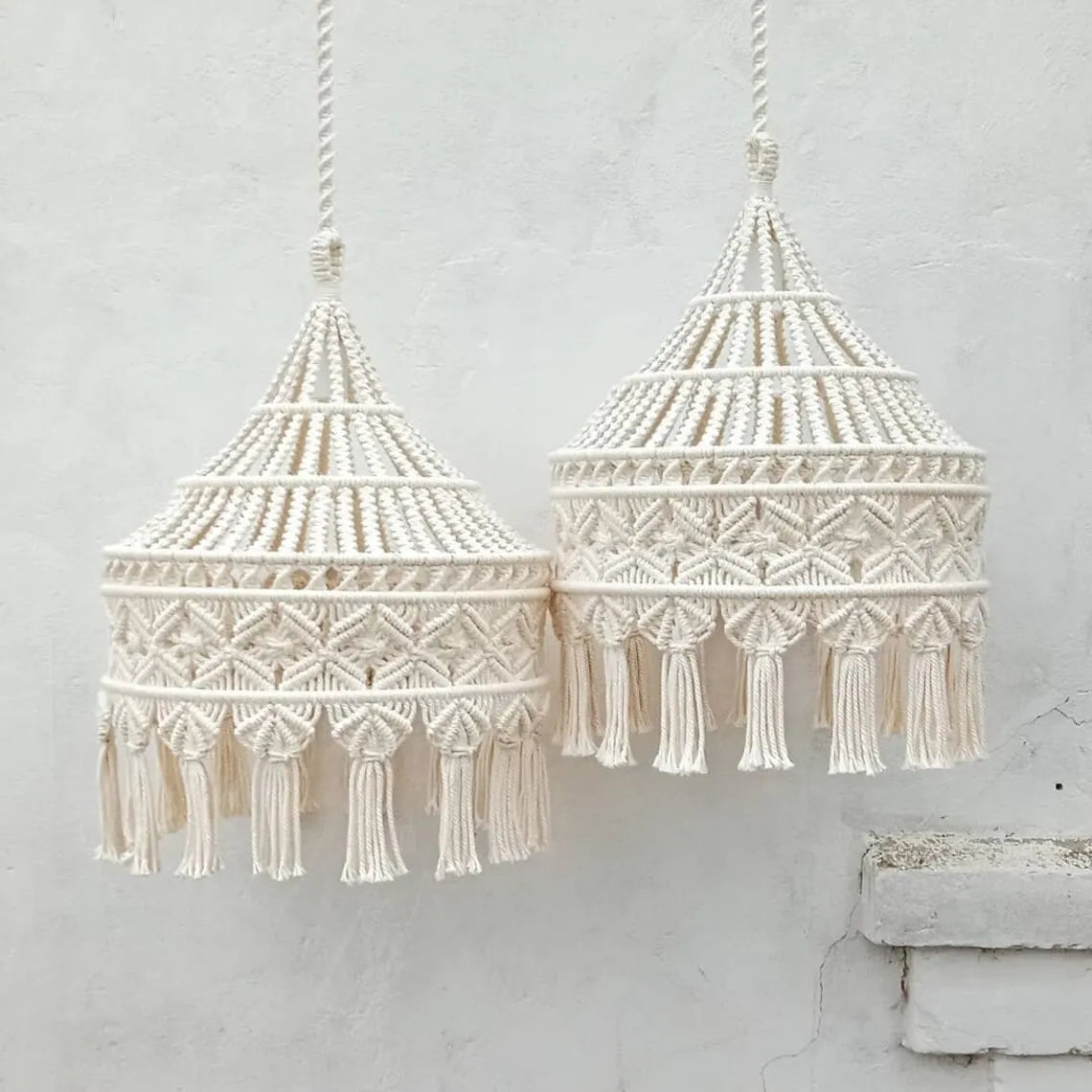 Macrame Lamp Shade Handwoven Portable Creative Tassel Lampshade for Living Room Office Housewarming Gift Dorm Home Decorations