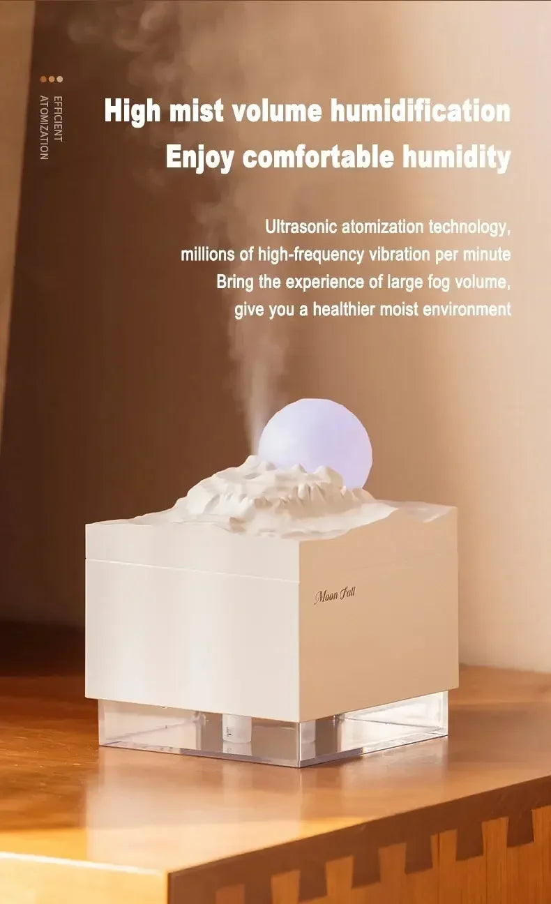 Scent Diffuser Cool Mist Humidifier with LED Moon Lamp, Essential Oil Aroma Diffuser and Night Light for Home and Office