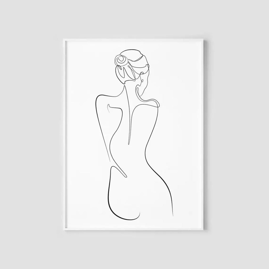 Scandinavian Minimalist Wall Art Woman Single Line Painting Abstract Line HD Canvas Poster Prints Home Bedroom Living Room Decor