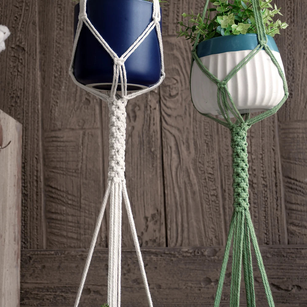 Chic bohemian macrame handmade pot holder  2 tiers flower hanging for indoor decoration