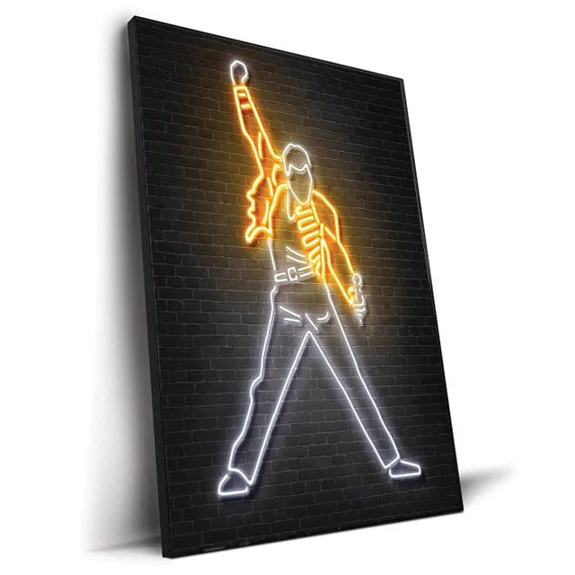 Canvas Print Art Poster Abstract Neon Design Rapper Star Canvas Paintings 2PAC Hip Hop Singers Poster Wall Art Bar Home Decor