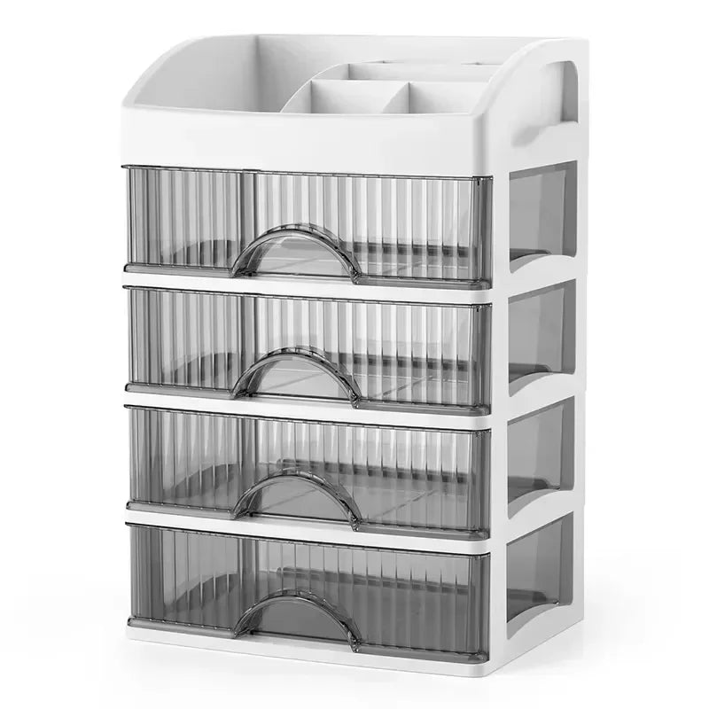 Drawer Style Storage Box Transparent Jewelry Skin Care Products Storage Box High-capacity Desktop Clutter Dustproof Organizer