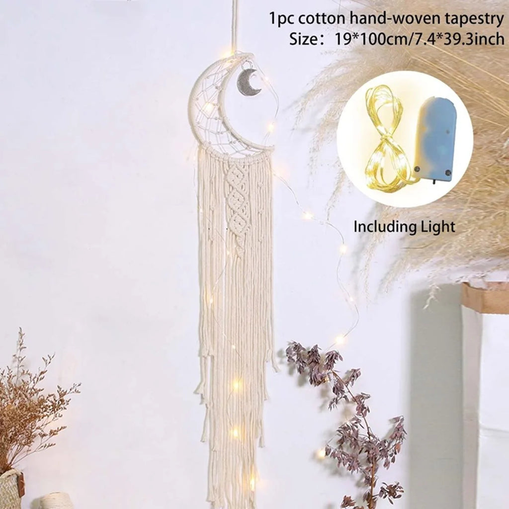 Nordic Star Moon Macrame Tapestry Bohemian Home Decoration Boho Room Decor Bedroom Wall Curtain Ramadan Eid Mubarak Decor