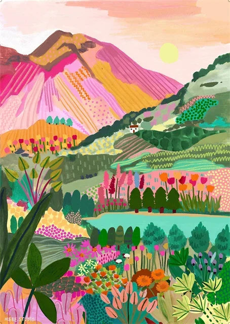 Colorful Travel Mountain City Canvas Painting Posters and Prints Abstract Landscape Wall Art Pictures for Home Living Room Decor