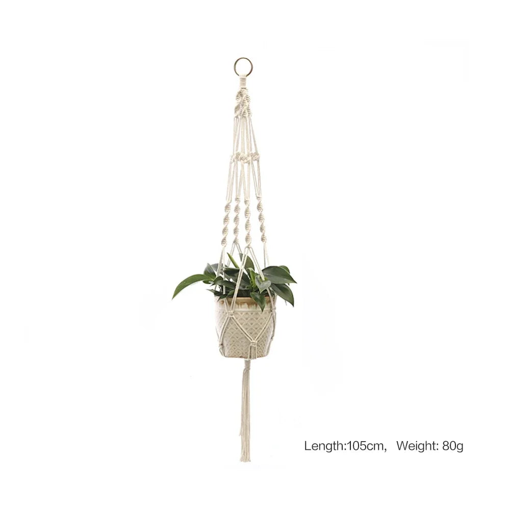 Hanging Plant Handmade Macrame Plant Hanger Flower Pot Planter Hanger Wall Decor Courtyard Garden Hanging Planter Hanging Basket