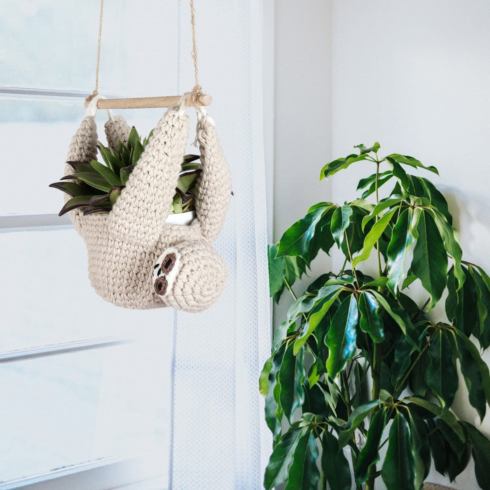 1pcs Sloth Gifts Sloth Plant Hanger For Succulent Pot Hanging Planter For Plant Lovers Planter Macrame Plant Hangers Home Decor